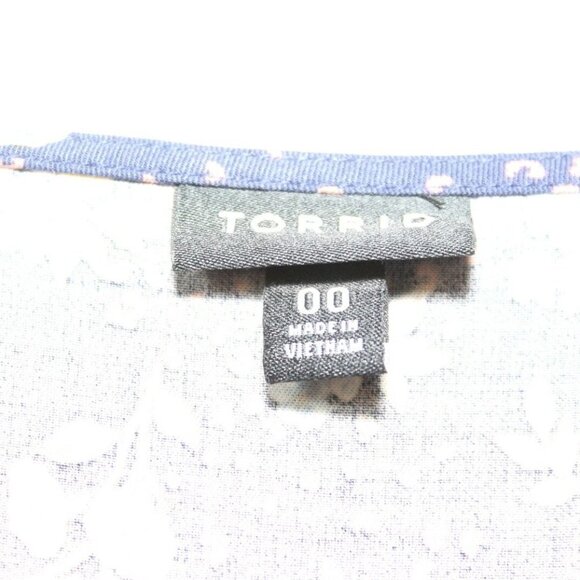 ✨2/$20 Torrid Navy Floral Stretch Challis Corset Back Top 00 Medium Large H12553 - Picture 7 of 12